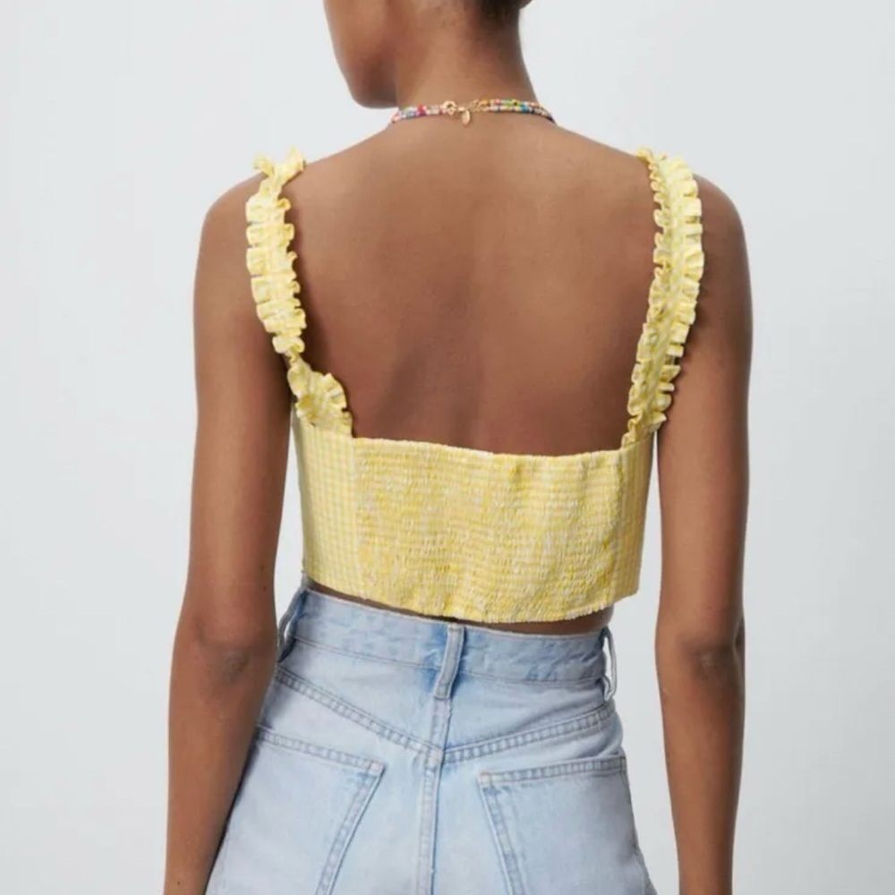 Zara Gingham Crop Top - Picture 2 of 10